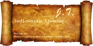 Jedlovszky Tivadar névjegykártya